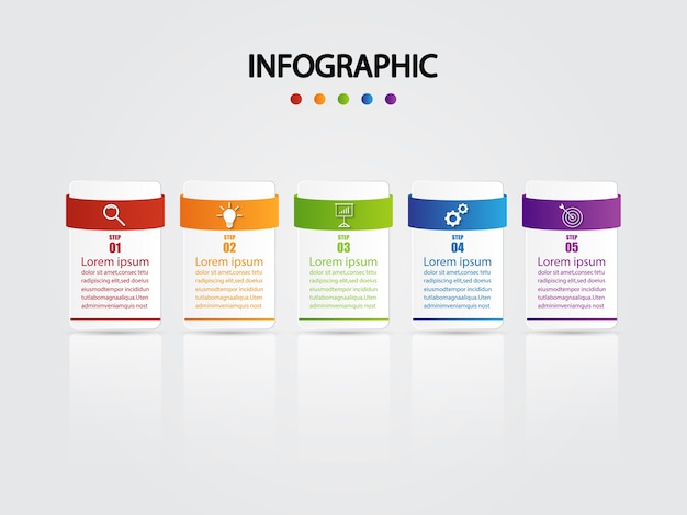 Plik wektorowy infografika szablon dla biznesu z 5 opcjami
