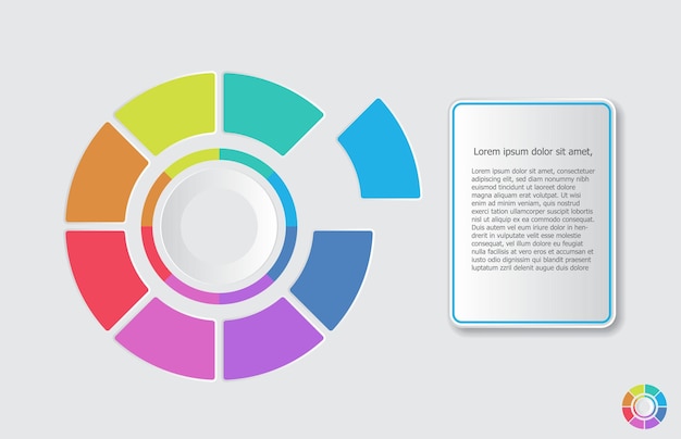 Infografika szablon koło wykresu kołowego nowoczesny schemat temat prezentacji infografika wektor