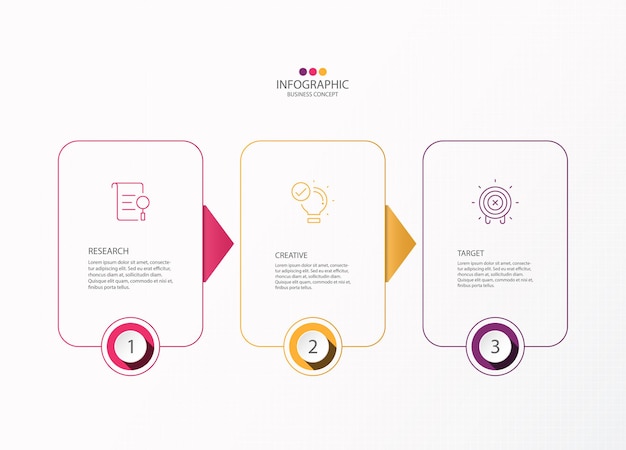 Infografika Szablon Projektu Z Ikonami Cienkich Linii I 3 Opcjami