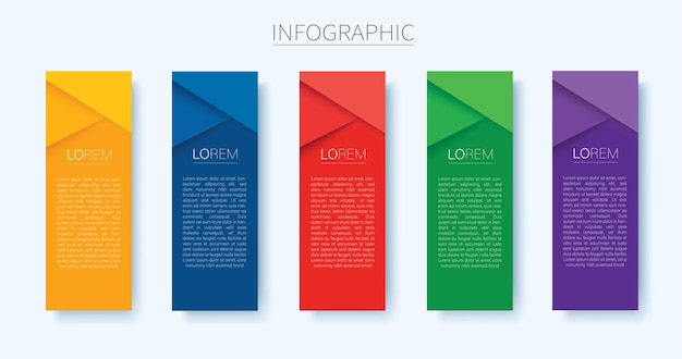 Infografika Szablon Wektorowy Z 5 Opcjami