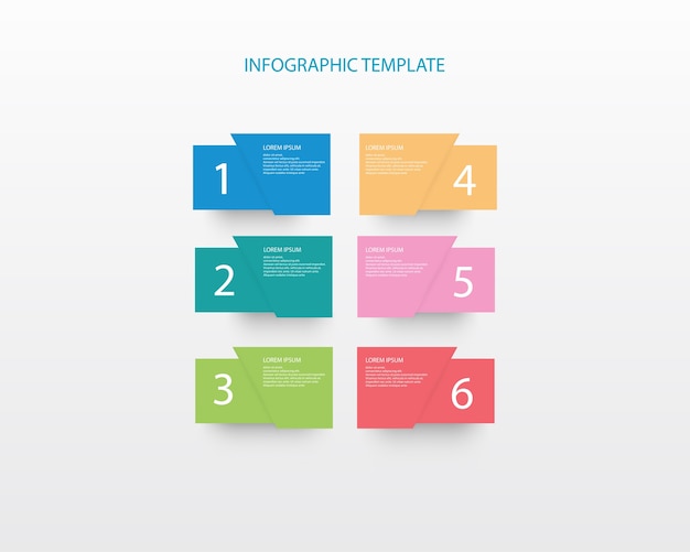 Infografika Szablon Z Numerami Sześć Opcji