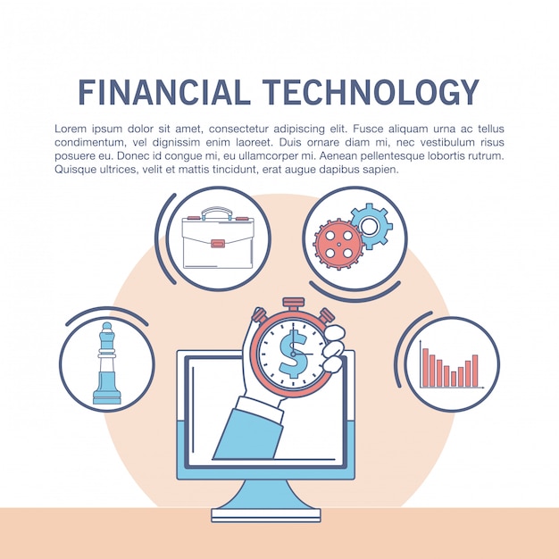 Plik wektorowy infografika technologii finansowej online