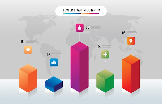 Plik wektorowy infografika transparentu poziomowania izometrycznego