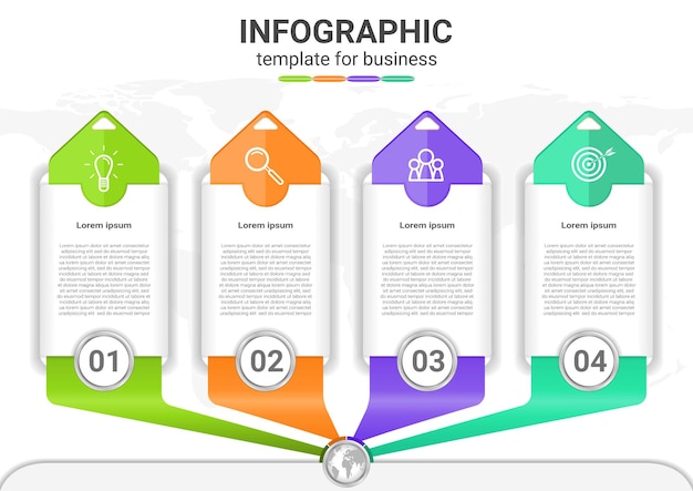 Plik wektorowy infografika treści z szablonem biznesowym prezentacji kroków i opcji