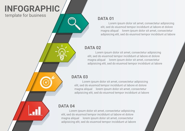 Plik wektorowy infografika treści z szablonem biznesowym prezentacji kroków i opcji