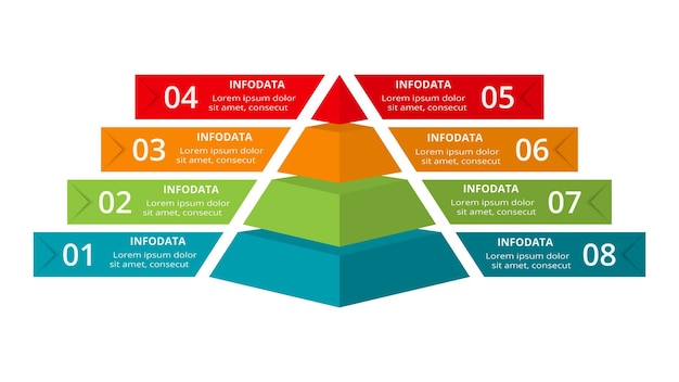 Plik wektorowy infografika wektor i ikony marketingowe do prezentacji wykresu diagramu i koncepcji wykresu okrągłego z 8 opcjami