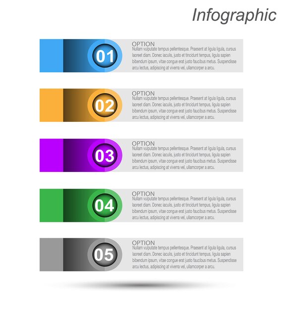 Infografika z krokami i opcjami