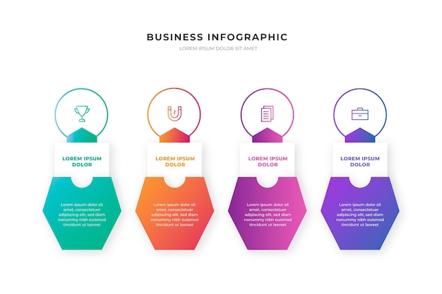 Infografiki Biznesowe Gradientu