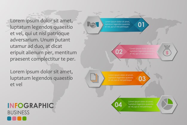 Infografiki Biznesowe Z 4 Krokami.