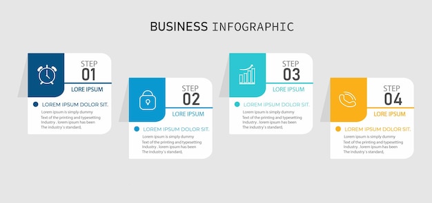Infografiki Biznesu Cztery Kroki