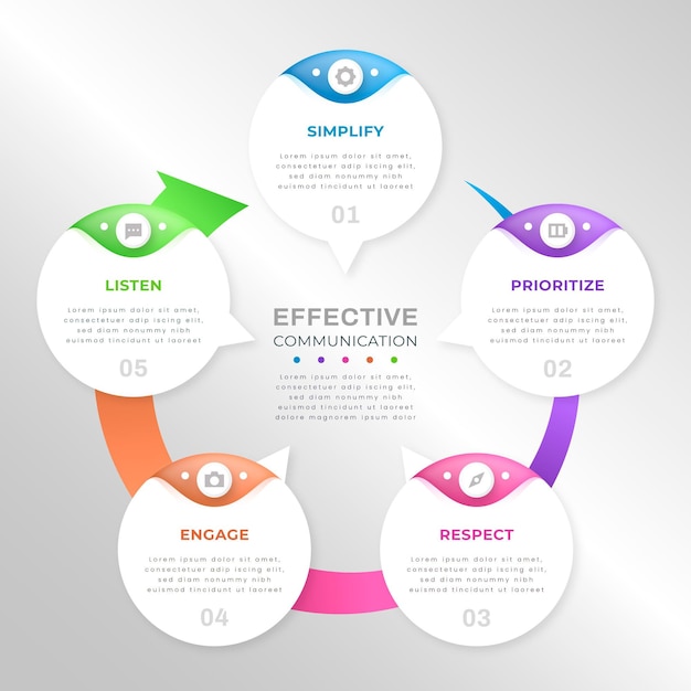 Infografiki Gradientowe Dymki