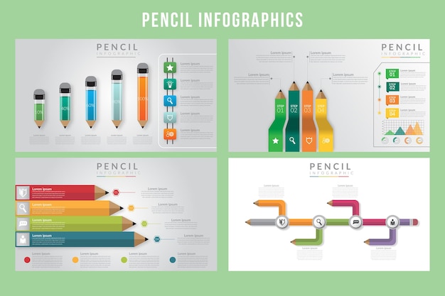 Infografiki Ołówek Szablon