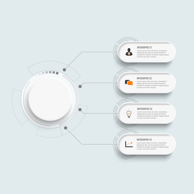 Plik wektorowy infografiki osi czasu. biznes z 4 opcjami