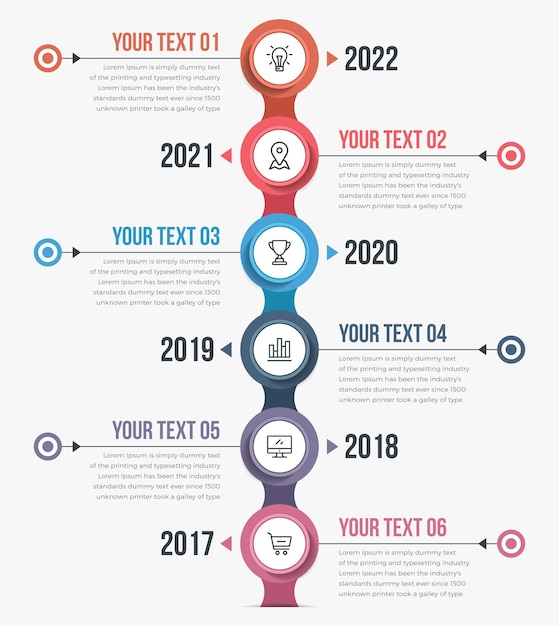 Plik wektorowy infografiki pionowe osi czasu