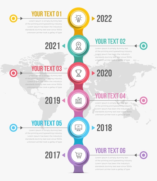 Infografiki Pionowe Osi Czasu