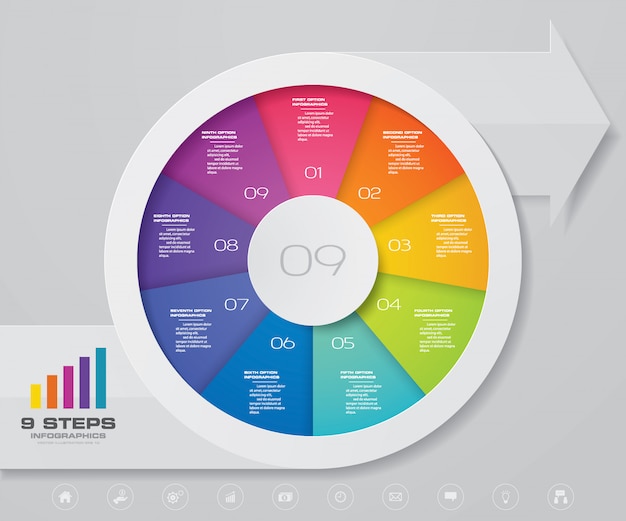 Infografiki Strzałka Element Projektu Wykresu.