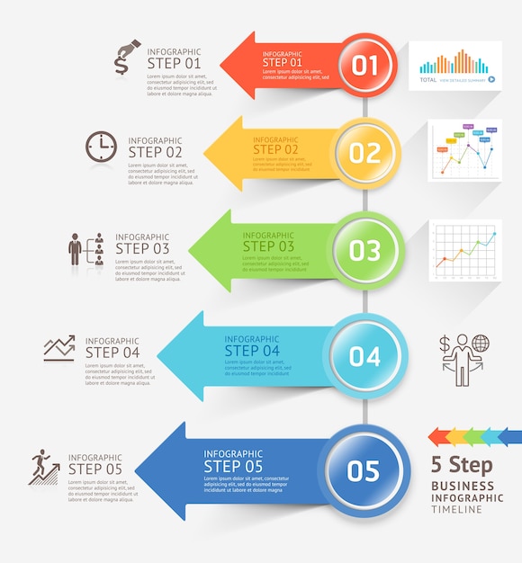 Plik wektorowy infografiki szablon projektu strzałki