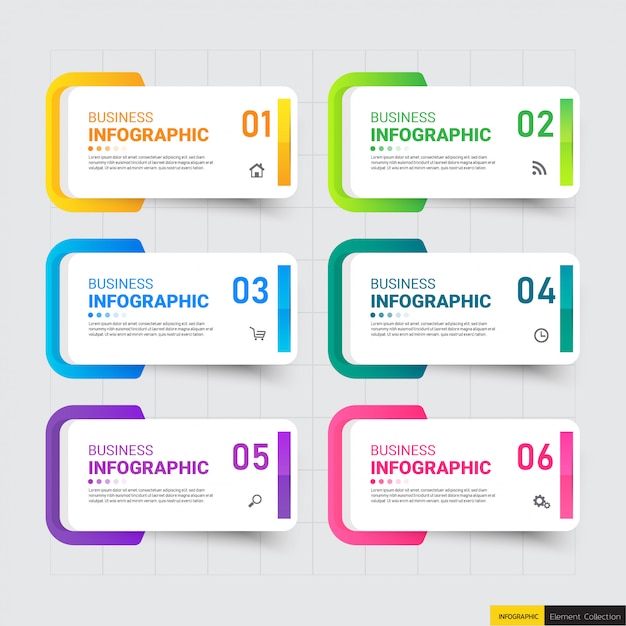 Infografiki Szablon Sześć Opcji