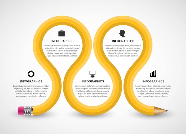 Infografiki Szablon Z Ołówkiem.