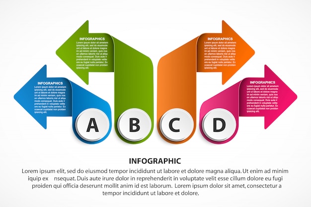 Infografiki Szablon Ze Strzałkami Do Prezentacji Biznesowych.