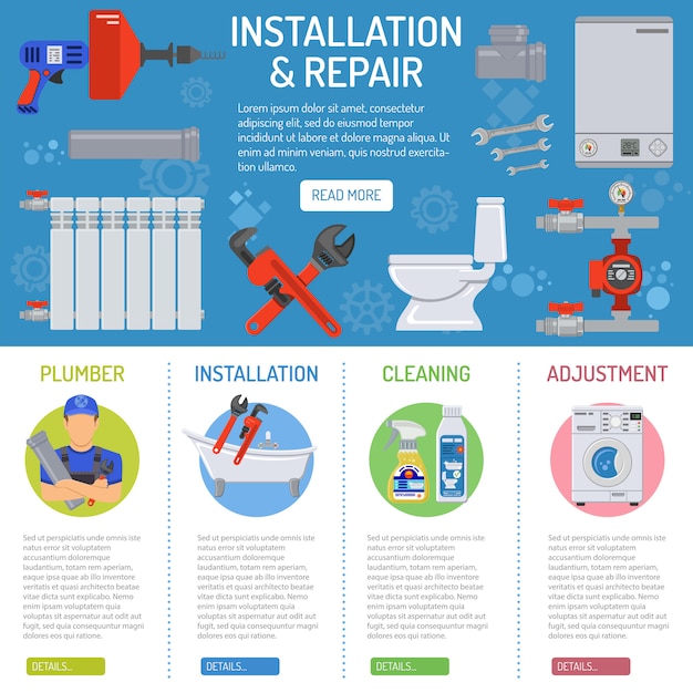 Plik wektorowy infografiki usługi hydrauliczne