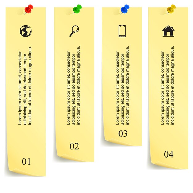 Infografiki Z Kolorowymi Szpilkami I Ikonami Na Białym Tle, Ilustracja.