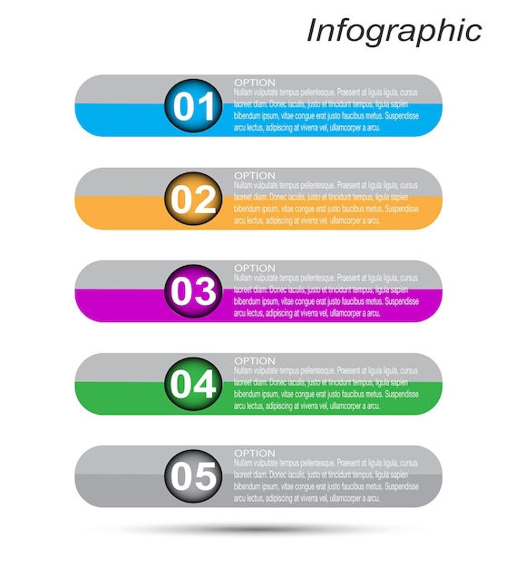 Infografiki z krokami i opcjami, banerem do projektowania biznesowego i szablonem strony internetowej
