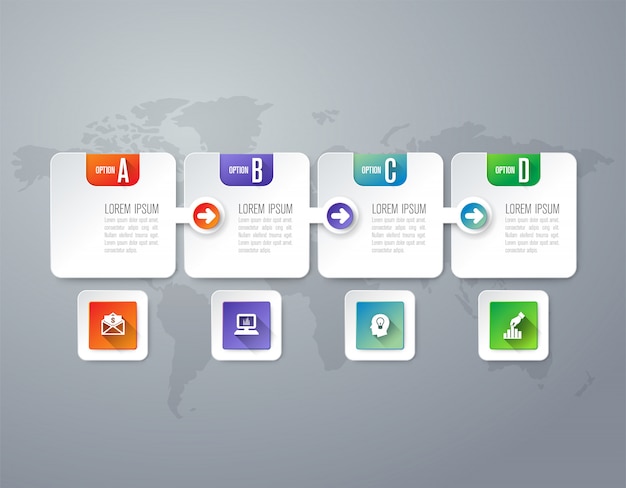 Plik wektorowy infografiki z krokami i opcjami