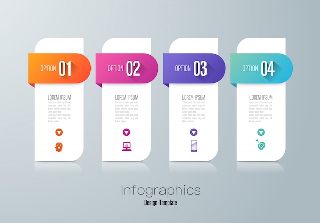 Plik wektorowy infografiki z krokami i opcjami