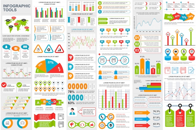 Infographic Elementów Danych Wizualizacji Wektor Szablon Projektu