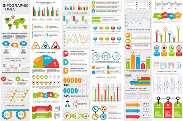 Infographic elementów danych wizualizacji wektor szablon projektu