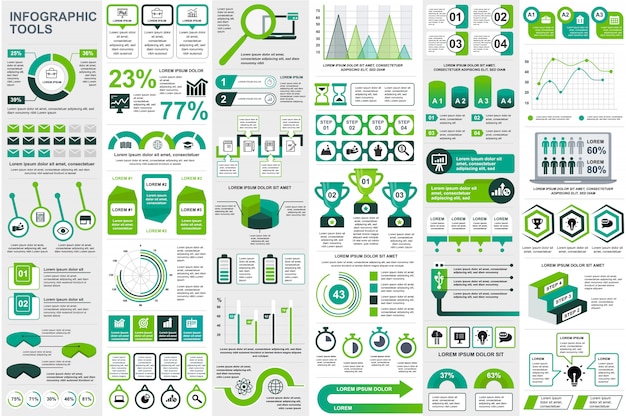 Infographic Elementów Danych Wizualizacji Wektor Szablon Projektu