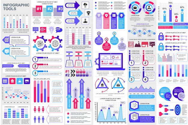 Infographic elementów danych wizualizacji wektor szablon projektu