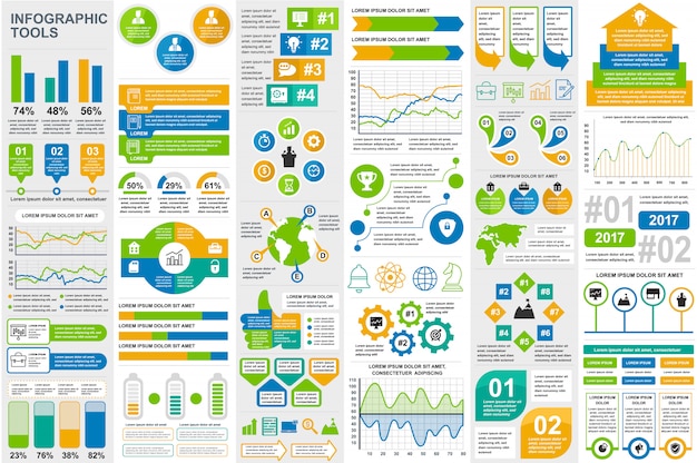 Infographic elementów danych wizualizacji wektor szablon projektu