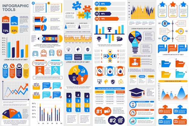 Infographic Elementów Wektorowy Projekta Szablon