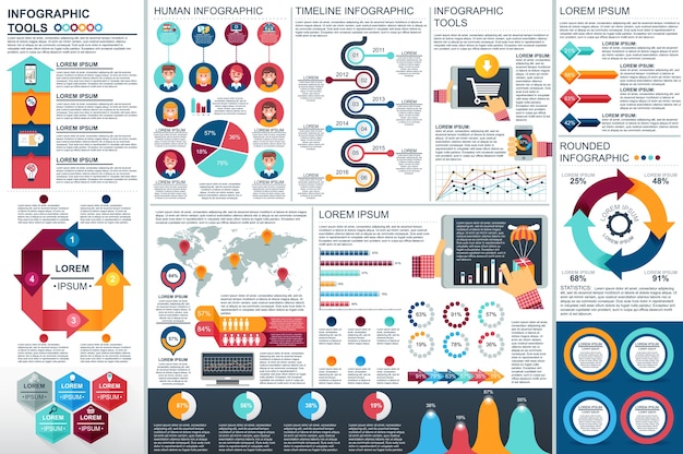 Infographic elementów wektorowy projekta szablon