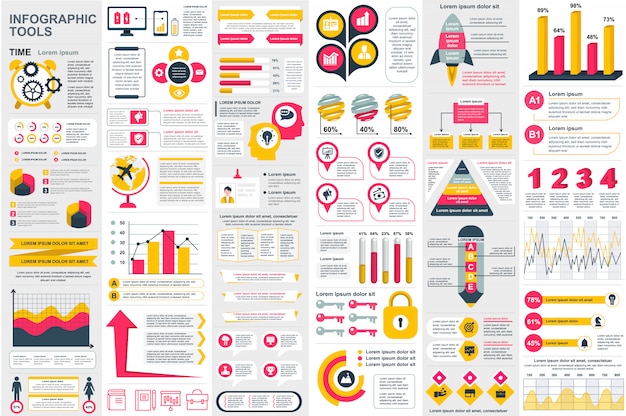 Infographic elementy danych wizualizacji wektor szablon projektu