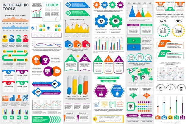 Infographic elementy danych wizualizacji wektor szablon projektu