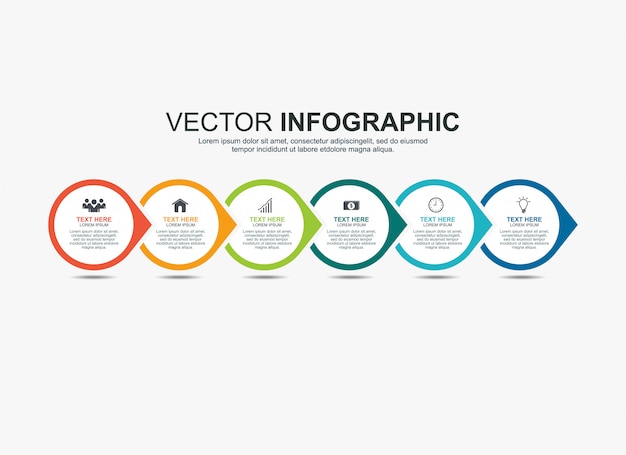 Infographic Okręgu Elementów Linii Czasu Proces Mapy Szablon