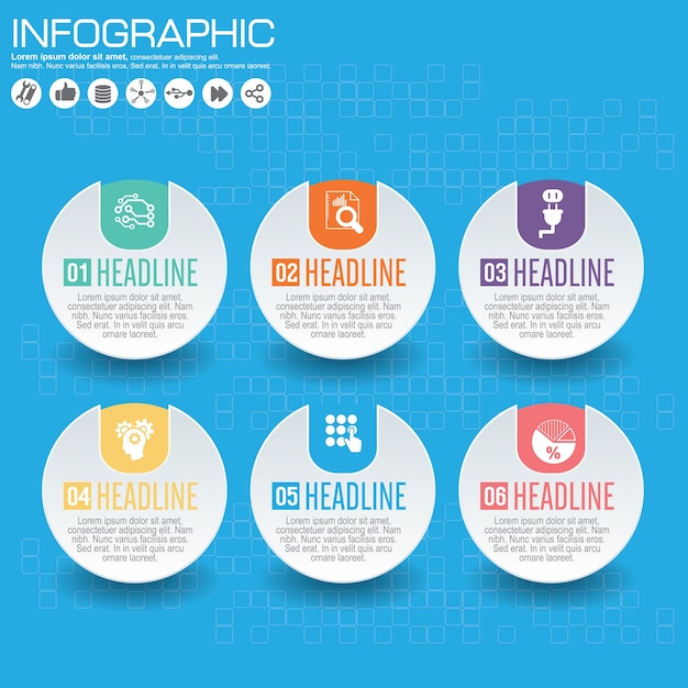 Infographic Szablon I Opcje Z Płaskimi Ikonami Dla Prezentaci.