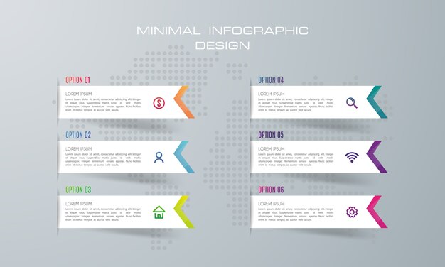 Infographic Szablon Z 6 Opcjami