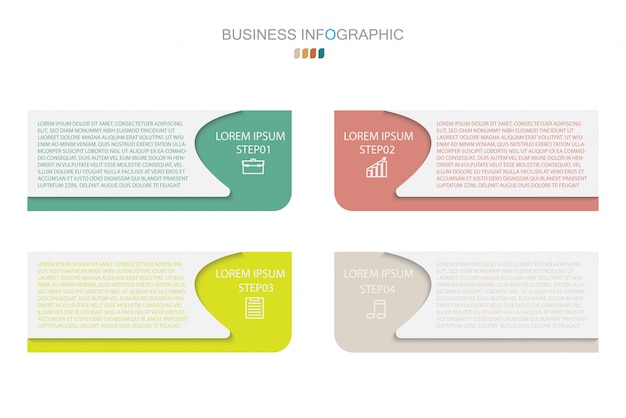 Infographic Szablon Z Cztery Krokami Lub Opcjami