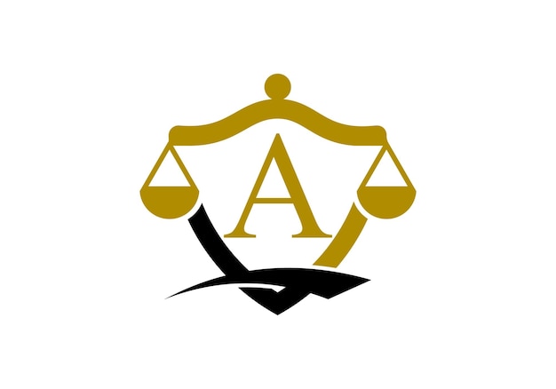Plik wektorowy inicjał alfabet monogramowy z symbolem znaku skali prawnej