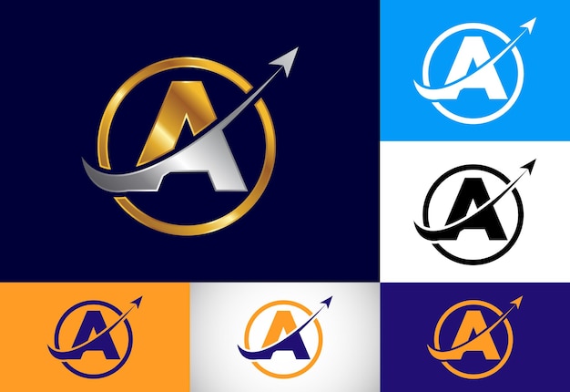 Inicjał Projekt Symbolu Alfabetu Monogramu Połączony Ze Strzałką Koncepcja Logo Finansowego Lub Sukcesu Logo Czcionki Logo Dla Księgowości I Tożsamości Firmy