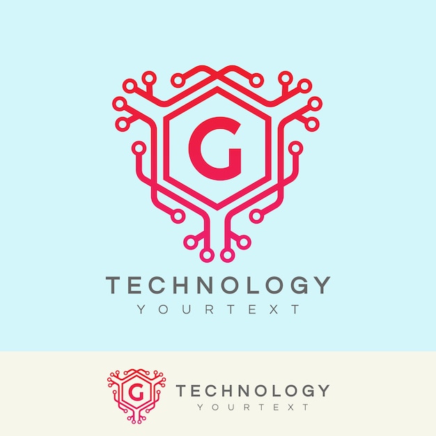 Inicjał Technologiczny Litera G Projekt Logo