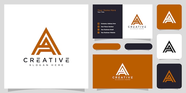 Inicjały litera A projekt wektor logo i wizytówka