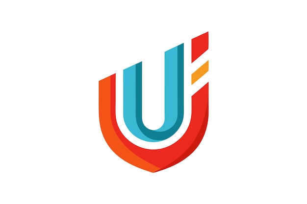 Inicjały litery U kreatywny projekt logo