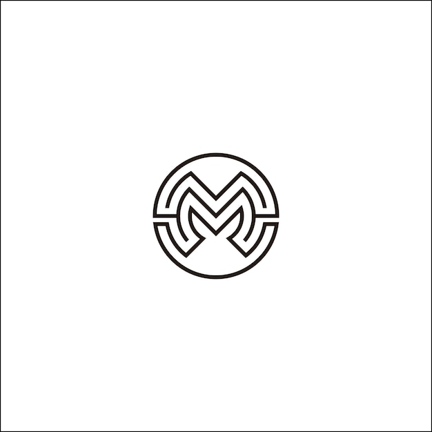 Inicjały M Logo Projekt Na Białym Tle Ilustracji Wektorowych