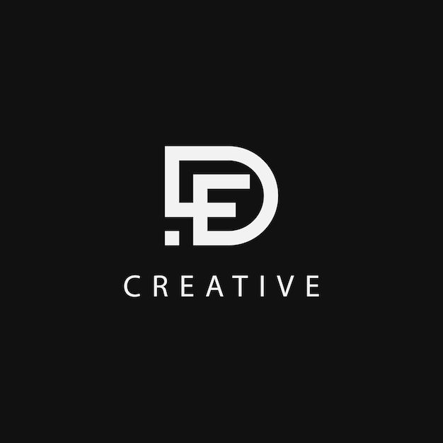 Inicjały Monogram litera DF lub FD inspiracja do projektowania logo.