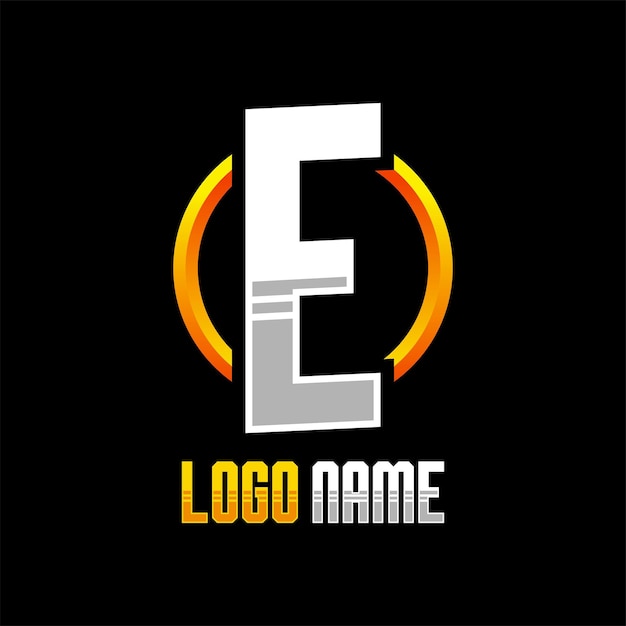 Initial E Gaming Logo Design Szablon Inspiracja Ilustracja Wektorowa